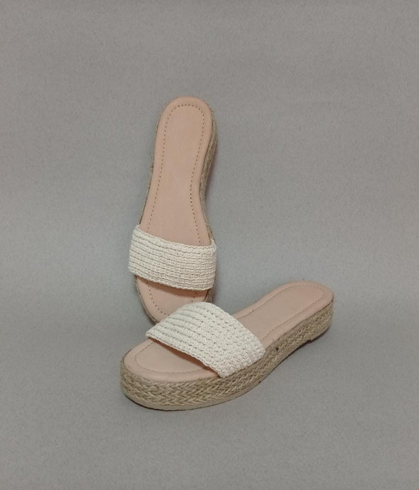 METAMORFOSIS FLORA NATIVA NATIVO ORGANIC COTTON Sandals - Creme - 2cm Heel