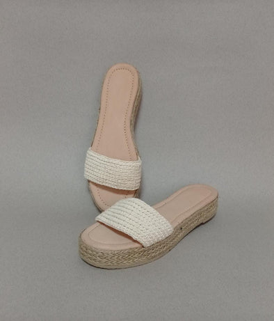 METAMORFOSIS FLORA NATIVA NATIVO ORGANIC COTTON Sandals - Creme - 2.5cm Heel