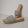 METAMORFOSIS FLORA NATIVA ORGANIC COTTON STRIPED BLUE/GRAY Sandals - 2cm Heel